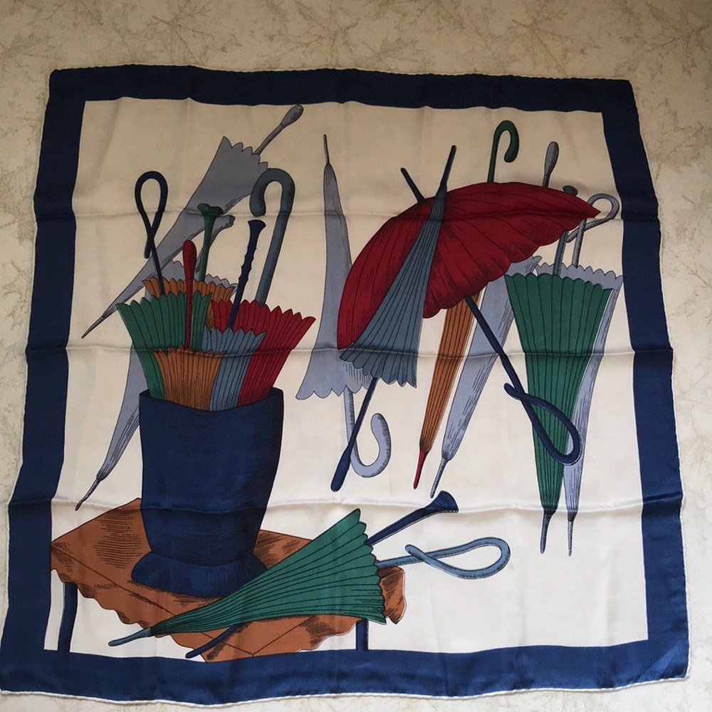 Vintage Umbrella print scarf 30” square